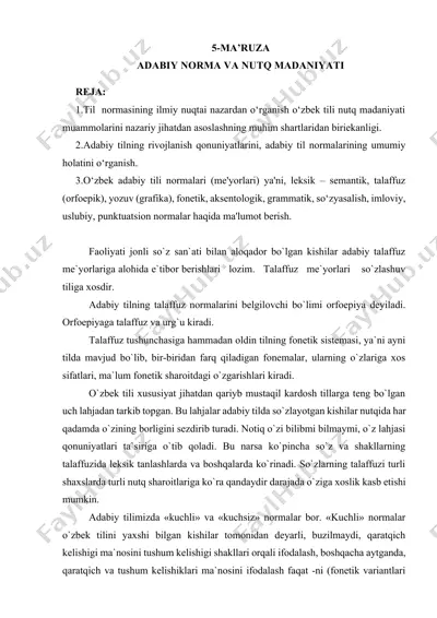 adabiy norma va nutq madaniyati — DOCX