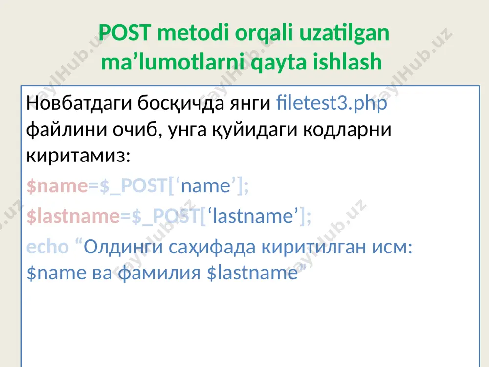 php tili yordamida ma’lumotlar bazasini boshqarish - Page 5