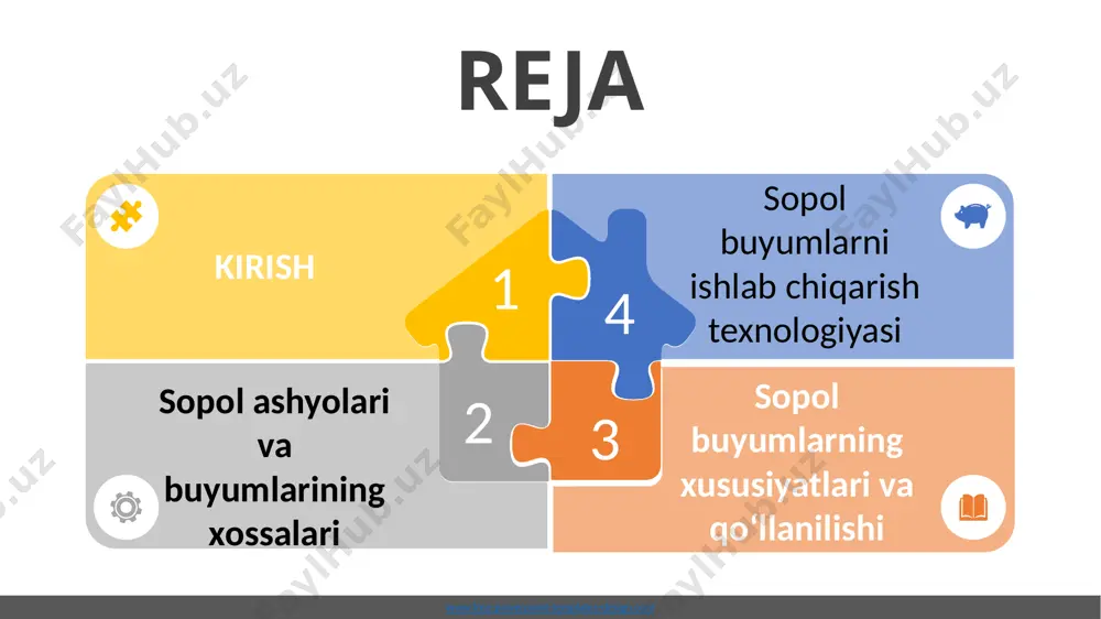 —2700 bo‘lganda, ishlatiladigan holatidagi zichligi 2000—2300 kg/m³ ga teng bo‘ladi. siqilishdagi mustahkamlik chegarasi 0,05 dan 1000 mpa gacha o‘zgaradi. sopol ashyolarning, g‘ovakligiga ko‘ra, suv shimuvchanligi 0 dan 70% gacha bo‘lishi mumkin. muzlashga chidamliligiga ko‘ra, sopol ashyolar 15; 25; 35; 50; 75 va 100 markalarga bo‘linadi. devorbop sopol ashyolar devorbop sopol ashyolarga oddiy sopol g‘isht, samarali sopol ashyolar (bo‘shliqli g‘isht, g‘ovak-bo‘shliqli, yengil bo‘shliqli tosh, blok va plitalar), shuningdek, g‘isht va sopol toshlardan ishlangan katta o‘lchamli bloklar va panellar kiradi. devorbop sopol buyumlar ishlab chiqarish hajmi sopol buyumlar ishlab chiqarishning 50% dan ko‘p miqdorini tashkil etadi. shulardan eng ko‘p tarqalgan devorbop buyumlarning turlari mavjud. sopol buyumlari shakliga, o‘lchamlariga, tashqi yuzasini qanday pardozlanganligiga, o‘rtacha zichligiga va qanday texnologiya qo‘llanilganiga qarab guruhlarga bo‘linadi. masalan, mayda shakldagi g‘isht, yirik sopol bloklari va panellar shular jumlasidandir. qurilish g‘ishti qurilishda eng ko‘p ishlatiladigan oddiy va ko‘p teshikli devorbop g‘ishtlar oson eruvchan tuproqqa qo‘shilmalar qo‘shib yoki qo‘shilmasiz loydan …
