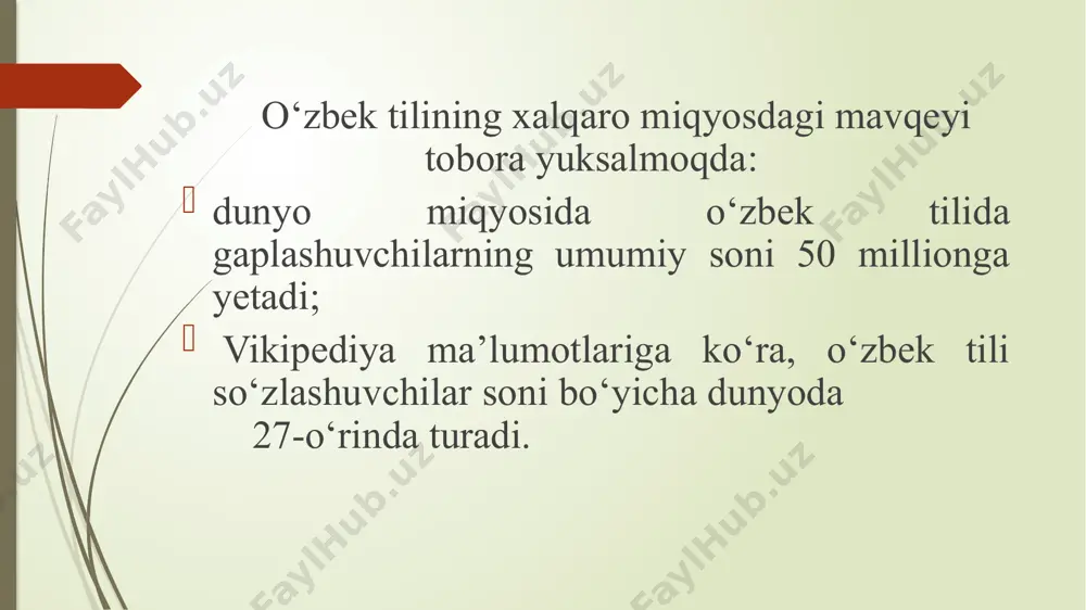 uzbek tilining borlarini qadriyatlashuv - Page 5