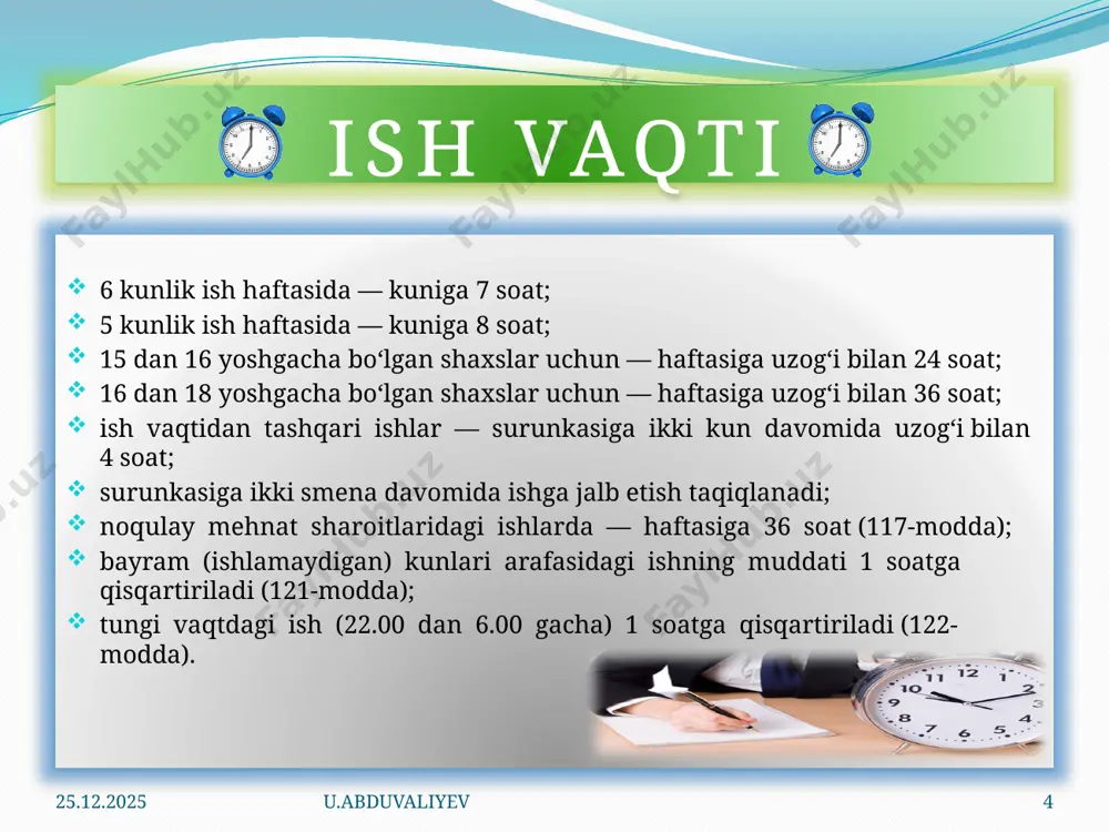 ish vaqti va dam olilish vaqti - Page 4