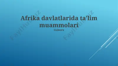 afrika davlatlarida ta'lim muammolari — PPTX