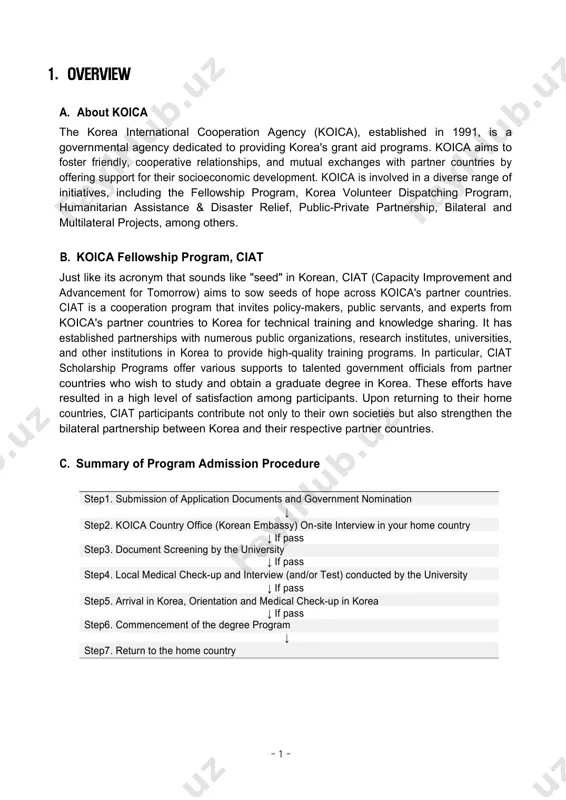 nder equality 15 14 korea national university of education master's degree program in global education leadership 15 15 hanyang university master's degree program in smart-city management and technology 15 ※ applicants must apply to only one program among the course above. - 3 - c. where to find koica application forms and each universities’ program information 3. eligibility a. nationality - all applicants must be the citizens of the designated countries listed below. these countries are selected by the korean government (koica) from the oecd dac list of oda recipients. - the list of designated countries is subject to annual changes based on the policies of the korean government (koica) region(93) list of designated countries (2025) africa(40) ghana, nigeria, rwanda, morocco, mozambique, senegal, algeria, egypt, uganda, cameroon, republic of cote d'ivoire, kenya, tanzania, tunisia, dr congo, gabon, gambia, niger, lesotho, libya, madagascar, malawi, mauritius, burkina faso, benin, burundi, sierra leone, …