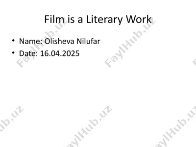 film is a literary work — PPTX