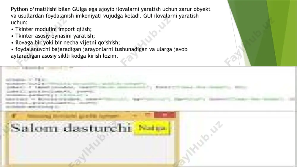 foydalanuvchi grafik interfeysi(gui) ni yaratishni individual holda bajarish - Page 3