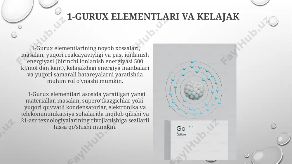 1-gurux elementlarining kimyodagi ahamiyati - Page 5