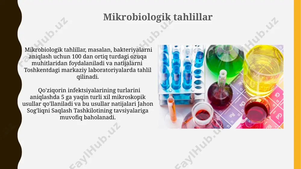 i vositasining 70% samaradorligi aqshning milliy sog'liqni saqlash institutlari tomonidan tasdiqlangan. kazuistika kasuistik tadqiqotlar, xususan, 5 yoshgacha boʻlgan bolalarda uchraydigan kam uchraydigan kasalliklarni oʻrganishda, masalan, samarqand viloyatida roʻy bergan holatlarni tahlil qilishda foydali boʻlishi mumkin, bu kelajakdagi tadqiqotlar uchun gipotesalar yaratishga yordam beradi. kasuistika – bu bitta bemor yoki bir nechta oʻxshash holatlarga ega boʻlgan 2-3 ta bemor haqidagi batafsil klinik maʼlumotlarni taqdim etadigan, masalan, toshkentdagi shifoxonalardan birida kuzatilgan noyob kasallik holatini tasvirlaydigan hujjatlashtirilgan hisobotdir. kohort tadqiqotlari keng ko'lamli kohort tadqiqotida, masalan, 10 000 dan ortiq ishtirokchi bo'lgan amerika qo'shma shtatlari aholisining yurak-qon tomir kasalliklariga moyilligini o'rganishda, 20 yil davomida kuzatish olib borilgan. davomiyligi 15 yil bo'lgan kohort tadqiqotida, 3000 nafar erkak va 2000 nafar ayol ishtirok etib, chekishning o'pka saratoni xavfini 2,5 baravar oshirishi isbotlandi. boshqarilgan klinik sinovlar бошқариладиган клиник синовларда 3-фаза синовларида 1000 дан ортиқ иштирокчи, маълумотларни тўплаш ва таҳлил қилиш учун статистик усуллардан фойдаланилади, бундай синовлар кўпинча …