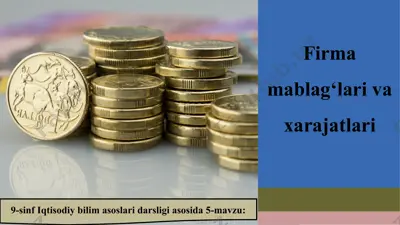 firma mablag‘lari va xarajatlari 9-sinf — PPT
