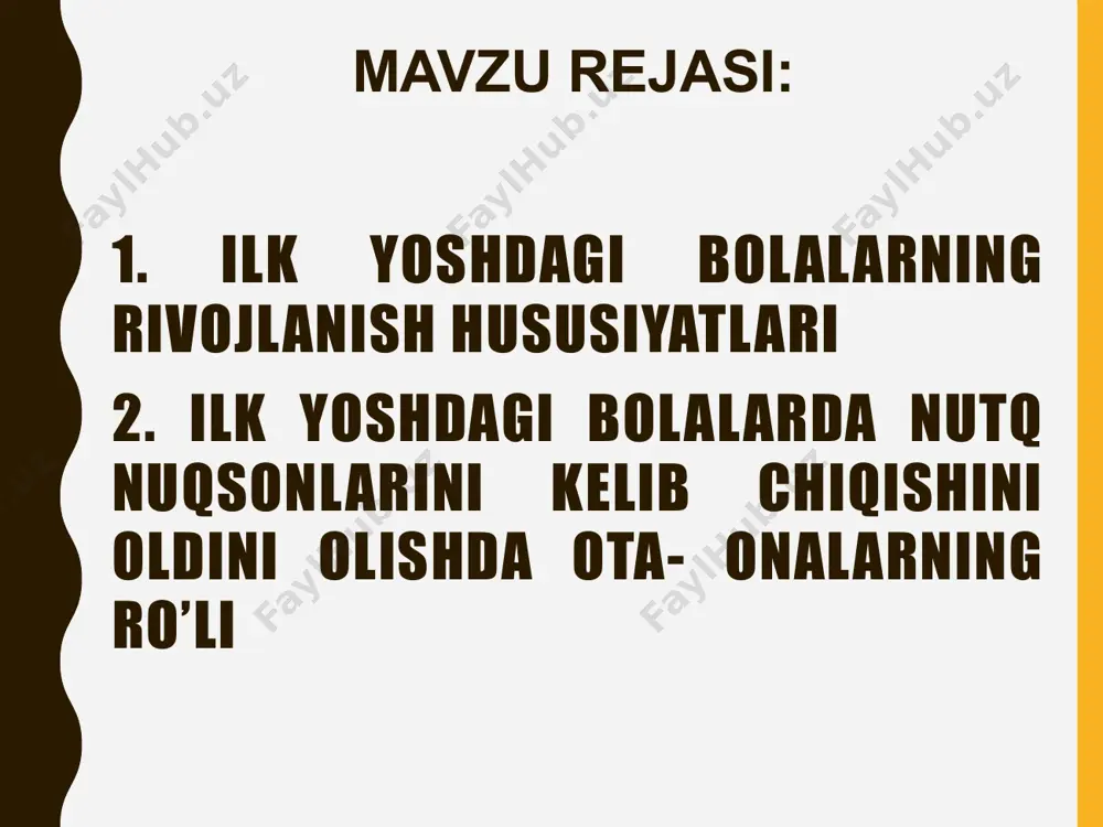 kuzatilgan narsalar haqiqatan ham bolani "o'ziga jalb qiladi", bu uning yorqin hissiy reaktsiyasini keltirib chiqaradi. idrokning ta'sirchan tabiati sensor motor birlikka olib keladi. bola biror narsani ko'radi, uni o'ziga jalb qiladi va shu tufayli impulsiv xatti – harakatlar rivojlana boshlaydi-uni olish, u bilan biror narsa qilishga o`rganadi. erta bolalik davrida diqqatning rivojlanishi yurish, ob'ektiv faoliyat va nutqni rivojlantirish davrida sodir bo'ladi. mustaqil yurish bolaga ob'ektlarning katta maydonini beradi va shu bilan uning diqqat doirasini kengaytiradi. bolaning tobora ko'proq yangi ob'ektlar bilan tanishishi bilan uning diqqatini almashtirish va taqsimlash qobiliyati yaxshilanadi. nutq ta'sirida bolada ixtiyoriy e'tiborni rivojlantirish uchun zarur shart-sharoitlar paydo bo'ladi. ob'ektlar doirasi, ularning belgilari, shuningdek, bola diqqatini qaratadigan u bilan harakatlar kengayib boradi. xotira erta yoshdagi bolani har doim faol idrok etish - tan olish bilan bog'liq. xotira ixtiyoriydir. bu boshqa psixik jarayonlarning borishi bilan chambarchas bog'liq. shu bilan birga, erta yoshda xotira barcha turdagi bilishning rivojlanishida ishtirok etadi. …