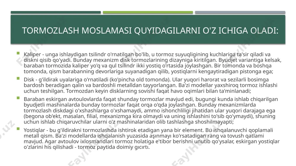 zamonaviy avtomobillar tormoz tizimi - Page 5