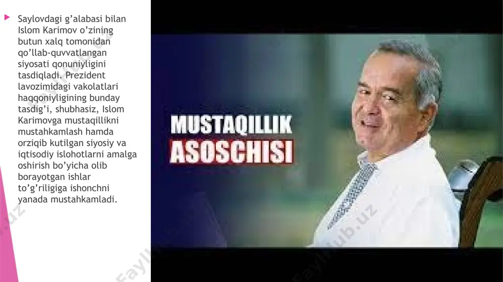 o`zbekiston respublikasida prizidentlik lavoziminig ta`sis etilishi - Page 5