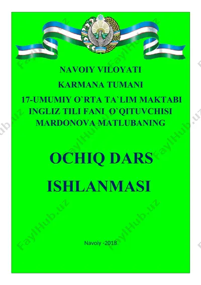 o`chiq dars  ishlanmasi — DOCX