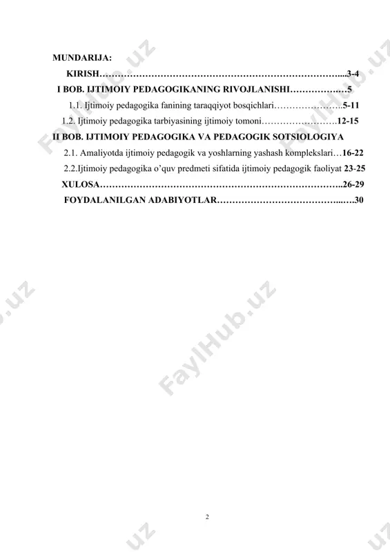ekistonda davlat va jamoat tashqilotlari faoliyatida alohida o‘rinni egallaydi. «milliy g‘oya–bizning g‘oya», «istiqbolimiz–istiqlolimiz», «tafakkurimizni o‘zgartirgan o‘n yil» mavzularidagi tadbirlar bunga misol bo‘la oladi. jamoat tashqilotlari, madaniyat, ma’orif, san’at muassasalari faoliyatiga tegishli bo‘lgan ma’naviy–ma’rifiy shakldagi ishlar ham shular jumlasiga kiradi. ularning faoliyati targ‘ibot va tashqilot ishlarining ko‘lamini kengaytiradi,o‘sayotgan avlod tarbiyasida yangi imkoniyatlar ochadi. ma’naviy muassasalar yana bir muhim vazifa bajaradi. gap odamlarning jamoa bo‘lib ma’naviy hayot kechirishni tashqil etish ustida bormokda. bu vazifa inson va jamiyatning bilish extiyojini kondirish, ularning faoliyatida uchraydigan hodisalarni, mehnatini, turmushini, bo‘sh vaqtini chukur mushoxada qilish bilan uzviy bog‘liqdir. kurs ishining maqsadi. ijtimoiy pedagogika o‘quv fani sifatida ham oldinga chiqishi mumkin. o‘quv fani - bu umumta’lim yoki maxsus ta’lim muassasalalarida o‘rganiladigan predmetdir. o‘zbekistonda ijtimoiy pedagogikaning rivojlanishi o‘ziga xos xususiyatga ega - fan, ilmiy bilimlar sohasida maxsus amaliy faoliyat hamda o‘quv fani sifatida. qadim antik davrlardayok bolani himoya qilish maqsadida o‘z ijtimoiy pedagogik tarbiyaga oid muammolarni oldinga surganlar. …