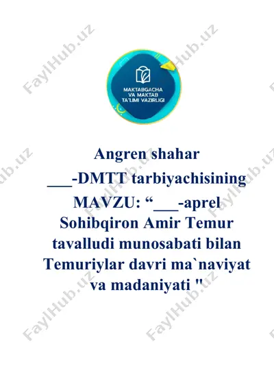amir temur hayoti va faoliyati — DOCX