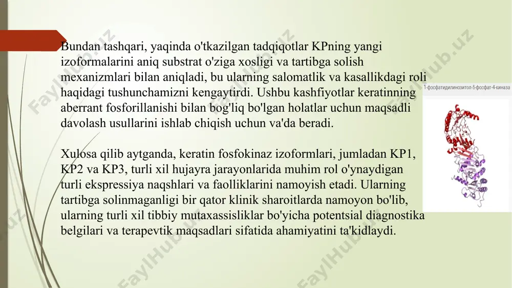 tganda, miyopatiyalar va mushaklarning denervatsiyasi mushaklar kuchsizligi va atrofiyasining umumiy belgilariga ega bo'lgan aniq, ammo bog'liq holatlardir. ushbu kasalliklarni samarali boshqarish va davolash uchun asosiy mexanizmlarni va tegishli diagnostika usullarini tushunish juda muhimdir. miokard infarktiining erta va kech biokimyoviy tashxisi. odatda yurak xuruji deb ataladigan miyokard infarkti (mi) diagnostikasi asosan yurak shikastlanishini ko'rsatadigan biokimyoviy belgilarga tayanadi. ushbu belgilar qonda simptomlar boshlanganidan keyin qisqa vaqt ichida aniqlanishi mumkin va turli vaqtlarda saqlanib qoladi, bu esa mi ning erta va kech tashxisini qo'yish imkonini beradi. erta biokimyoviy diagnostika: troponin: troponin yurak shikastlanishi uchun yuqori sezuvchanligi va o'ziga xosligi tufayli mi diagnostikasi uchun oltin standart biomarker hisoblanadi. kardiyak troponin darajasi miyokard shikastlanishidan keyin 2-4 soat ichida ko'tarila boshlaydi, 12-48 soat ichida eng yuqori darajaga etadi va bir necha kun davomida yuqori darajada qolishi mumkin. yuqori sezuvchanlik troponin tahlillari hatto kichik miokard shikastlanishini aniqlashga imkon beradi, bu erta tashxis qo'yish va xavflarni tasniflashni osonlashtiradi. …