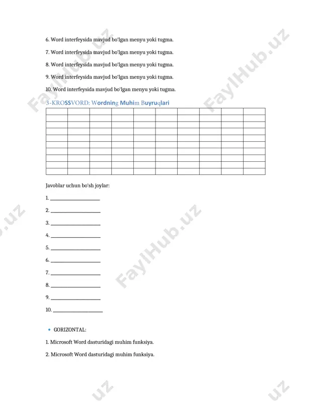 microsoft word haqida 3 ta krossvord - Page 4
