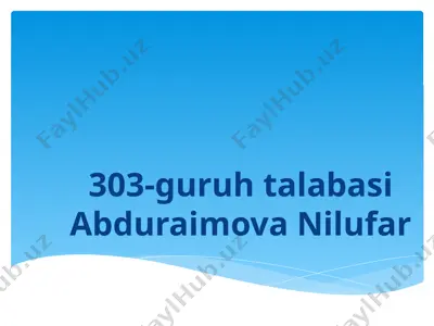 suv muhitidagi moddat uzilishi haqida — PPTX