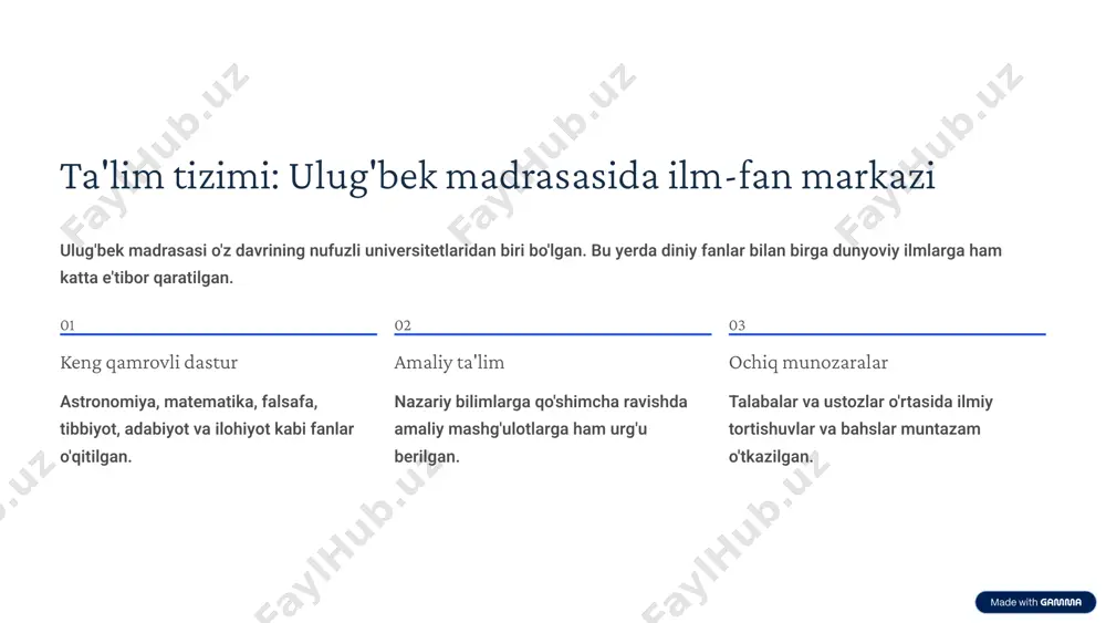 samarqand registon ulug'bek madrasasi: tarix va meros - Page 5