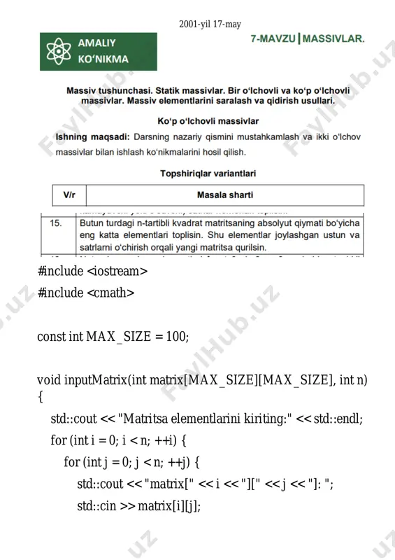 matritsa elementlarining absolyut qiymati yig'indisi - Page 2