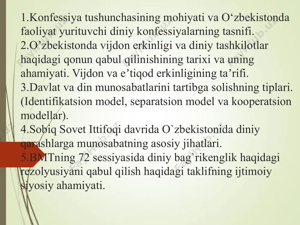 avoslavlik, katoliklik, lamaizm, dzen-buddizm kabi yoʻnalishlar ham shunday nom bilan atalaveradi. mazhablarga misollar ustun dinlar va konfessiyalarning mamlakatlar boʻyicha taqsimlanishi : pravoslavlik qadimgi sharq pravoslav cherkovlari katoliklik protestantizm sunniylik shiizm teravada mahayana vajrayana hinduizm xristianlik: pravoslavlik, katoliklik, protestantizm, pentikostalizm, anglikanizm va boshqalar. islom: sunniylik, shialik, zaidizm, imomiylik, ismoillik ibadizm. maʼlumot oʻrnida keltirilganlarning hech qaysi biri dunyo musulmonlri kengashining fatvo hayati tasdigʻidan oʻtmagan hechqaysi rasmiy islomiy davlat mazkur mashablarga ega emas bularning bari mutaasiblar tomonidan oʻylab topilgan sunniy oqimlar dunyo musulmonlari kengashi taʼsdiqidan oʻtgan mazhablar: shofiy, moliy, hanafiy va hanbaliy mazhablaridir yuqorida keltirilgan keltirilgan 4 mazhab dunyo miqyosida rasman tasdigʻini topgan ilk keltirilgan sunniy mazhablar esa ayrim bir oqimlarning manfaati maqsadida oʻylab topilib muhim masalalarda zaiflashib qolganligi sababli tasdiqdan oʻtmagan. buddizm teravada, mahayana, vajrayana. yahudiylik: pravoslav yahudiylik, hasidizm, yahudiylikni isloh qilish. xristian konfessiyalari roʻyxati: xristianlikning konfessiyalarga boʻlinishi va eʼtiroflar soni boʻyicha konsensus mavjud emas. biroq, xristianlik uchta konfessiyaga boʻlinganligi keng tarqalgan …