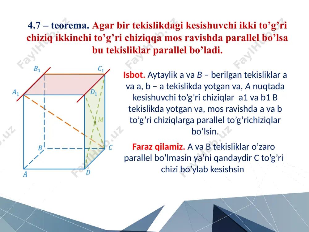 fazoda tekisliklarning o’zaro joylashuvi (maktab darsligi asosida) - Page 5