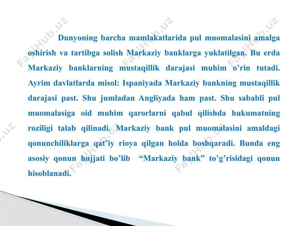 shlatish pul muomalasi holatini tahlil qilishga turli tomonlardan yondashishga imkon beradi. rezerv pullar va kvazi pullarning o‘ziga xos xususiyatlari. rezerv pullar - markaziy bankning majburiyati bo‘lib, o‘z ichiga quyidagi passivlarni oladi: markaziy bankdan tashqaridagi naqd pullar, majburiy zaxiradagi mablag‘lar, tijorat banklarining markaziy bankdagi vakillik hisobvarag‘idagi mablag‘lar va markaziy bank mijozlarining depozitlari. kvazi pullar esa – pul massasi kabi bank tizimining majburiyati sifatida u o‘z ichiga quyidagi passivlarni oladi: talab qilib olinguncha depozitlar, muddatli depozitlar, jamg‘arma depozitlari, xorijiy valyutadagi depozitlar. rezerv pullarning xususiyati shundan iboratki, u bir tomonidan markaziy bankning majburiyati bo‘lsa, ikkinchi tomondan monetar siyosatning maqsadli ko‘rsatkichi hisoblanadi. germaniyada pul agregatlari m1 muomaladagi naqd pullar (banknotalar, tangalar) va joriy bank schyotlaridagi mablag’lar m2 m3 m1 agregati va tijorat banklaridagi muddatli va jamg’arma qo’yilmalaridan (4 yilgacha) m2 agregati va ixtisoslashgan kredit muassasalaridan jamg’arma qo’yilmalari + deposit sertifikatlari pul agregatlari germany money last previous highest lowest unit money supply m1 2180.70 2195.00 …