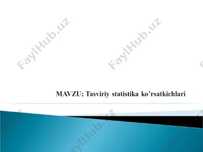 statistik ko'rsatkichlar — PPT