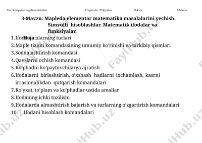kompyuteralgebrasitizimlari — PPTX