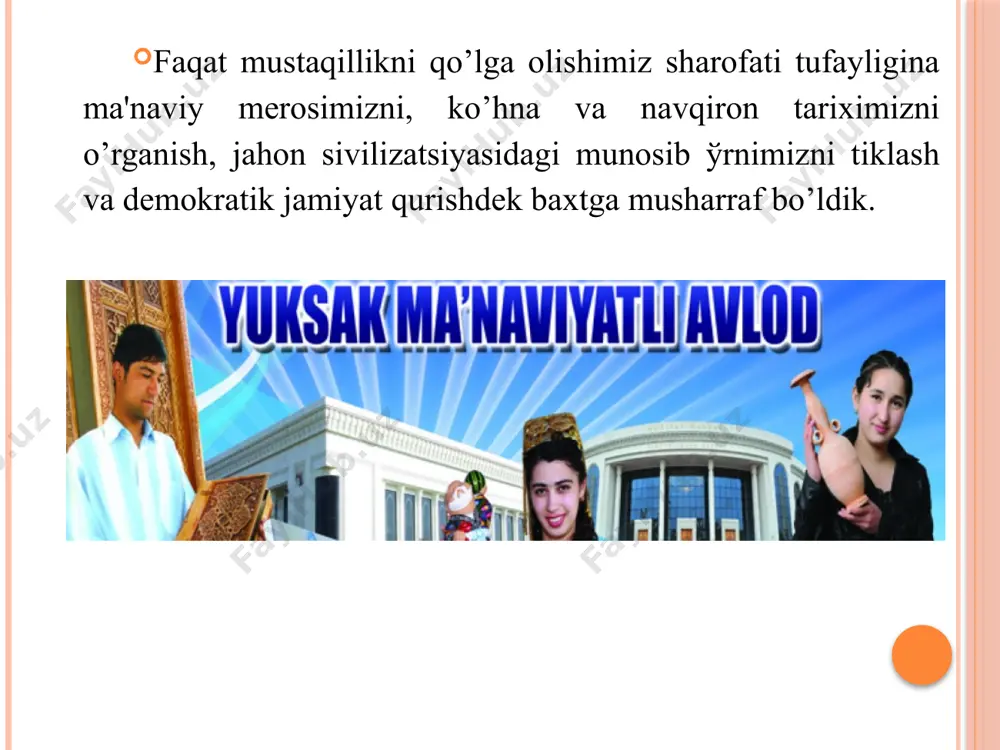 mustaqillik yillarida o‘zbekistonning ma'naviy va madaniy taraqqiyoti - Page 5