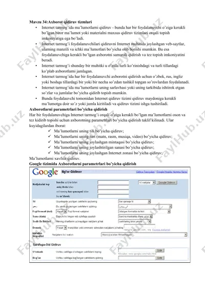 axborot qidiruv tizmlari — DOCX