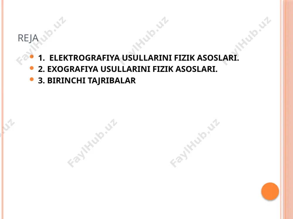 rlarni kuzatish vositasi sifatida ishlatiladi. ushbu turdagi bemorlarga g'amxo'rlik qilish yoki davolanish vaqtida uzoq vaqt davomida ekg apparati ulanishi odatiy hol emas. signallarni klinisyenlarni ushbu mashinalardan biriga ulangan holda yuzaga kelishi mumkin bo'lgan muammolar to'g'risida ogohlantirish uchun dasturlash mumkin. elektrografik usul-inson va hayvonlarning bioelektrik jarayonlarini ro'yxatga olish va tahlil qilish usuli-klinik amaliyotda, fiziologik tajribada, aviatsiya va kosmik tibbiyotda, mehnat va sport fiziologiyasini o'rganishda juda keng qo'llanilgan. elektrografik usulning bunday keng qo'llanilishi to'qimalar, organlar va tizimlarning normal yoki patologik faoliyati haqida qimmatli ma'lumotlarni olish imkonini beradi. tibbiyotda elektrografik usul muhim diagnostika usuli sifatida o'zini namoyon qildi. shunday qilib, bemorning qalbining elektr faolligini sinchkovlik bilan tahlil qilmasdan hech qanday yurak tekshiruvi o'tkazilmaydi qimmatli diagnostika ma'lumotlari miya va mushaklarning elektr faolligini va inson faoliyatining boshqa funktsiyalarini o'rganadi.klinikada ishlatilganda elektrografik usulning katta afzalligi uning og'riqsizligidir. elektrografik usulni keng qo'llash elektrografiya texnikasida elektronikaning so'nggi yutuqlaridan foydalanishga yordam berdi. bioelektrik jarayonlarni ko'p kanalli ro'yxatga olishni va …