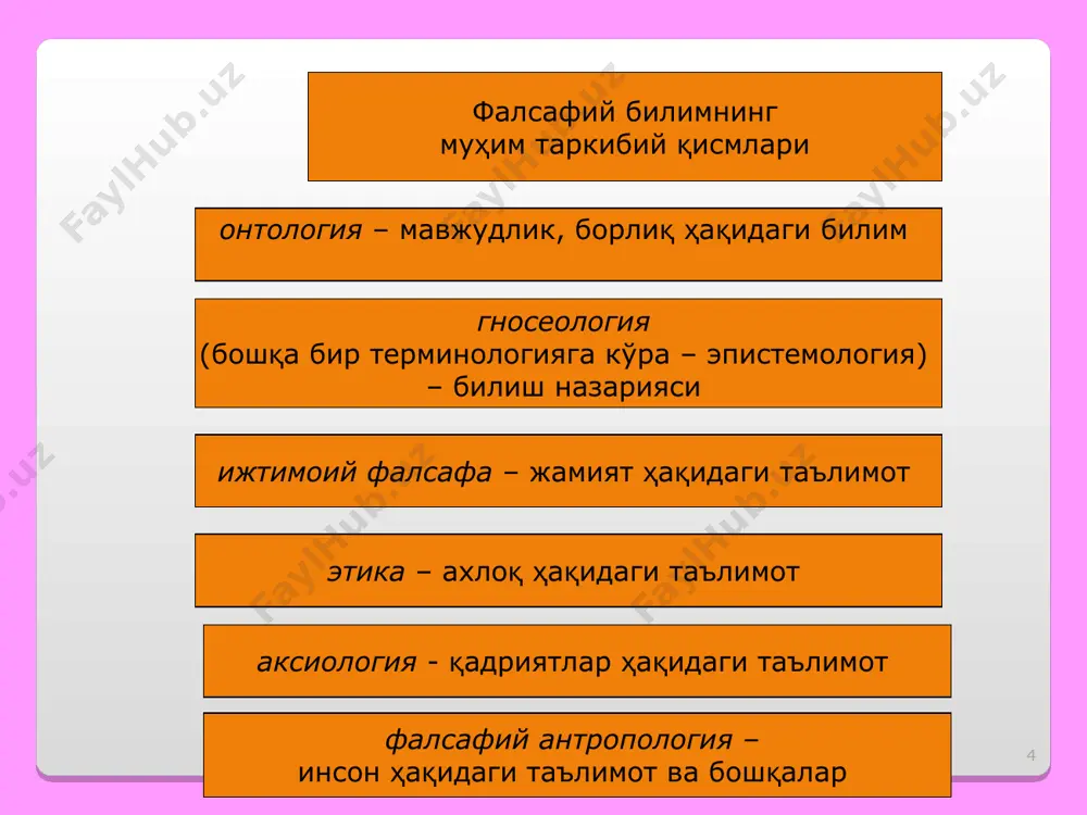 лари: тартибга солиш функцияси: одамлар хулқ-атворини тартибга солувчи тегишли меъёрлар ва қоидаларни белгилайди. компенсаторлик функцияси: етишмаётган ахборот, диққат-эътибор, ғамхўрлик ўрнини тўлдиради. инсоннинг кундалик ҳаётда қондирилмаган эҳтиёжларининг ўрнини тўлдиради. * диннинг асосий илдизлари психологик гносеологик инсон интеллектининг ривожланиш даражаси ва танқидий фикрлаш қобилиятидан қатъий назар, нафақат англаш, балки эътиқод қилиш истаги ва ҳаттоки, эҳтиёжининг ҳамиша намоён бўлишидир. оқилона билим нуқтаи назаридан дунё инсонга чексиз, мураккаб бўлиб туюлади. ўта мушкул вазифа ақлни ўтмаслаштиради. инсон ечимсиз муаммолар қаршисида ўзини ожиз ҳис қилади ва ақл далилларини ғайриоддий нарсалар билан тўлдириш учун динга мурожаат қилади. * сиёсий ижтимоий муаммолар, қийинчиликларга дуч келган ва реал ҳаётда ўзига таянч топа олмаган инсон ғайриоддий кучларга умид боғлаб, нариги дунёга муржаат қилади. уларга эътиқод қилиб, таскин топади, ва тақдирга тан беради. диннинг асосий илдизлари турли сиёсий кучларнинг диндан ўз мафаатлари йўлида фойдаланиш имконияти ва шу тариқа уни бевосита ёки билвосита қўллаб-қуввалаш, уни жамиятдаги таъсирини кучайтиришга ҳаракат * диний эътиқоднинг …