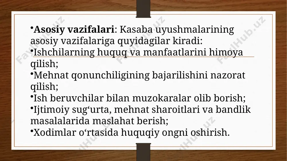 kasaba uyushmasi: vazifalari va majburiyatlari - Page 5