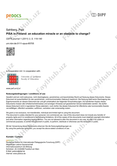 pisa in finland: an education miracle or an obstacle to change? — PDF