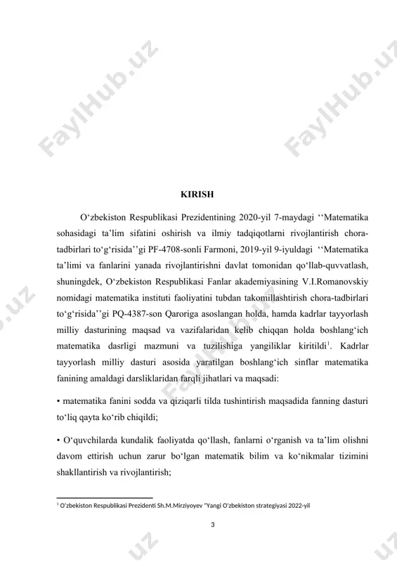 uayyam asosiy faoliyati majmuasi-mehnat o‘quv-biluv, kammunikativ-axloqiy va jismoniy-kamolatiga mos keladigan fazilatlarining shakllanishini ham taminlaydi. shuningdek arifmetik boshlang‘ich o‘rganish uslubi ham mukammallashtirilgan. kichik yoshdagi o‘quvchilarni o‘qitishning barcha bosqichlaridan ularning tiklash faoliyatini aktivlashtirishga tayanch faktlar va kuzatishlarni o‘z vaqtida umumlashtirishga,ayrim masalalar orasidagi o‘zaro bog‘lanishni tayinlashda, bolalarda mustaqil ishlash o‘quvlarini paydo qilishda qaratilgan yangi ilmiy asoslangan usul va uslubdagi maktab dasturiga kiritilgan. o‘quv materialini o‘quv yillari bo‘yicha taqsimlanishida o‘rganilayotgan sonlar sohasini asta-sekinkengayib borishi ko‘zsatiladi. 1-sinf idan 20 gacha sonlar. 2-sinf idan 100 gacha sonlar. 3-sinf idan 1000 gacha sonlar. 4-sinf idan 1000000 gacha sonlar. va xakozo ya’ni ko‘p xonali sonlar o‘rganiladi. arifmetik amallarga doir material konsentrlarga bo‘lib o‘rganiladi. hammasi bo‘lib 5 ta konsentr ko‘zda tutiladi: o‘nlik, ikkinchi o‘nlik, yuzlik, minglik, ko‘p xonali sonlar. har bir konsert o‘z mazmuniga ko‘ra sistematik arifmetika kursining asosiy masalalarni aks ettiradi, shiming uchun o‘quvchilar u yoki bu chegaralar ichida sonlar ustida amallarni o‘rganar ekanlar,umuman arifmetikaning mohiyati to‘g‘risida tasavvur …