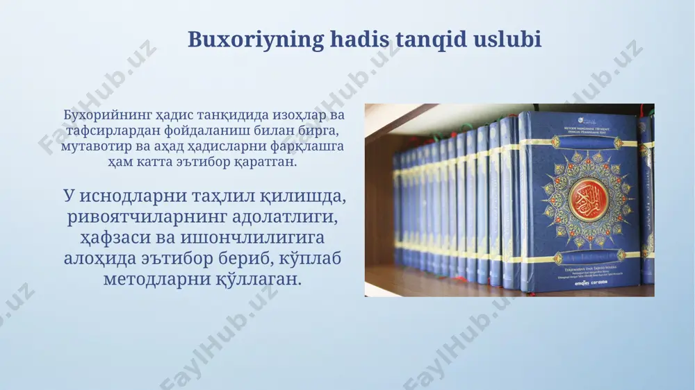hadis ilmining paydo boʻlishi imom al-buxoriy asarlarida pedagogik gʻoyalar - Page 5