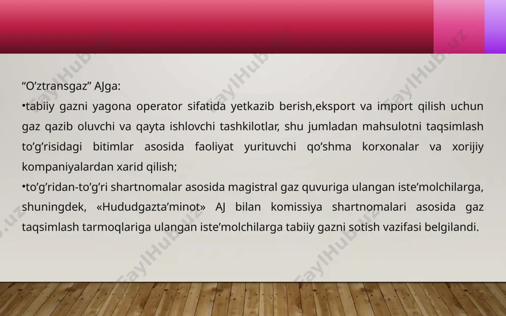 da oraliq va yakuniy tugatish balanslarini tasdiqlash; jamiyat kuzatuv kengashining va minoritar aksiyadorlar qo‘mitasining son tarkibini belgilash, ularning a’zolarini saylash va a’zolarning vakolatlarini muddatidan ilgari tugatish; e’lon qilingan aksiyalarning eng ko‘p miqdorini belgilash; jamiyatning ustav fondini (ustav kapitalini) ko‘paytirish; jamiyatning ustav fondini (ustav kapitalini) kamaytirish; o‘z aksiyalarini olish; jamiyatning tashkiliy tuzilmasini tasdiqlash, ijroiya organini tuzish, uning rahbarini saylash (tayinlash) va rahbarning vakolatlarini muddatidan ilgari tugatish; jamiyat taftish komissiyasining a’zolarini (taftishchisini) saylash va ularning vakolatlarini muddatidan ilgari tugatish, shuningdek taftish komissiyasi (taftishchi) to‘g‘risidagi nizomni tasdiqlash; jamiyatning yillik hisobotini va yillik biznes-rejasini, shuningdek jamiyat faoliyatining asosiy yo‘nalishlari va maqsadidan kelib chiqqan holda jamiyatni o‘rta muddatga va uzoq muddatga rivojlantirishning aniq muddatlari belgilangan strategiyasini tasdiqlash; jamiyatning foydasi va zararlarini taqsimlash; jamiyat kuzatuv kengashining va taftish komissiyasining (taftishchisining) o‘z vakolat doirasiga kiradigan masalalar yuzasidan, shu jumladan jamiyatni boshqarishga doir qonun hujjatlarida belgilangan talablarga rioya etilishi yuzasidan jamiyat kuzatuv kengashining hisobotlarini va taftish komissiyasining (taftishchisining) …