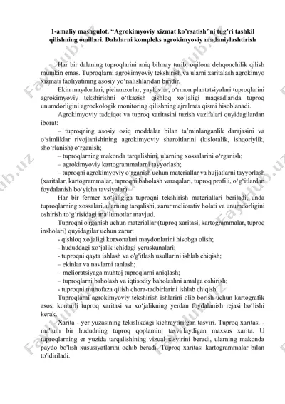 agrokimyoviy xizmat ko’rsatish — DOCX