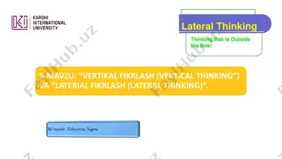 vertikal va lateral fikrlash haqida ma'lumotlar — PDF