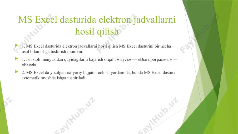 ms excel dasturida ishlash - Page 5