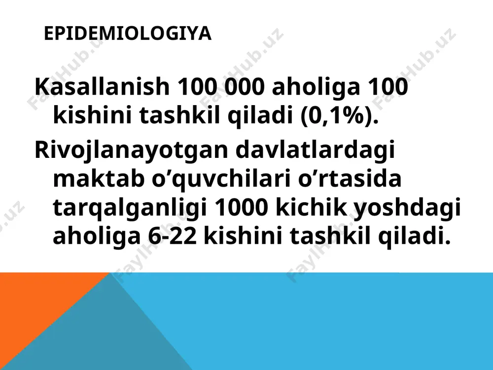 avbatda yurak va tomirlarning birlamchi zararlanishidir. o’ri rivojlanishida biriktiriuvchi to’qima zararlanishining 4 bosqichi farqlanadi: • mukoid bo’kish (kollagen to’qimalar dezorga-nizasiyasi), qaytar jarayon 1-2 oy davom etadi; • fibrinoid o’zgarish-lar (qaytmas fibrinoid nekroz rivojlanadi); (1,5-2 oy davom etadi) proliferativ bosqich (granulematoz bosqichi) – tomirlar atrofida, miokardda, endokardda gistiositlar, limfoid, plazmatik va semiz hujayralar to’planadi va ashoff – talalaev granulemalari hosil bo’ladi (1,5-2 oy davom etadi) skleroz bosqichi (granulema hujayralari fibroblastlarga aylanadi va chandiq, ya’ni yurak nuqsoni rivojlanadi). granulema shakllanishi va chandiqlanishi sikli 3-4 oy davom etadi. patologik jarayonning eng ko’p joylashgan o’rni – mitral klapan, kamroq – aortal va uch tabaqali klapan. yuqoridagi jarayonlarning oqibati - kardioskleroz. mikrosirkulyator tizim tomirlaridagi nospesifik lekin ri patogenezi va morfogenezida muhim rol o’ynaydigan o’zgarishlar barcha a’zo va to’qimalarda kuzatiladi. seroz qavatlar doimo, ayniqsa o’ri yuqori faolligida jarayonga qo’shiladi va yallig’lanishning seroz, seroz-fibroz ko’rinishini keltirib chiqaradi. bo’g’imlar to’qimalarida biriktiruvchi to’qima dezorganizasiyasi, ekssudativ yallig’lanish, vaskulit kuzatiladi. bo’g’imlar …