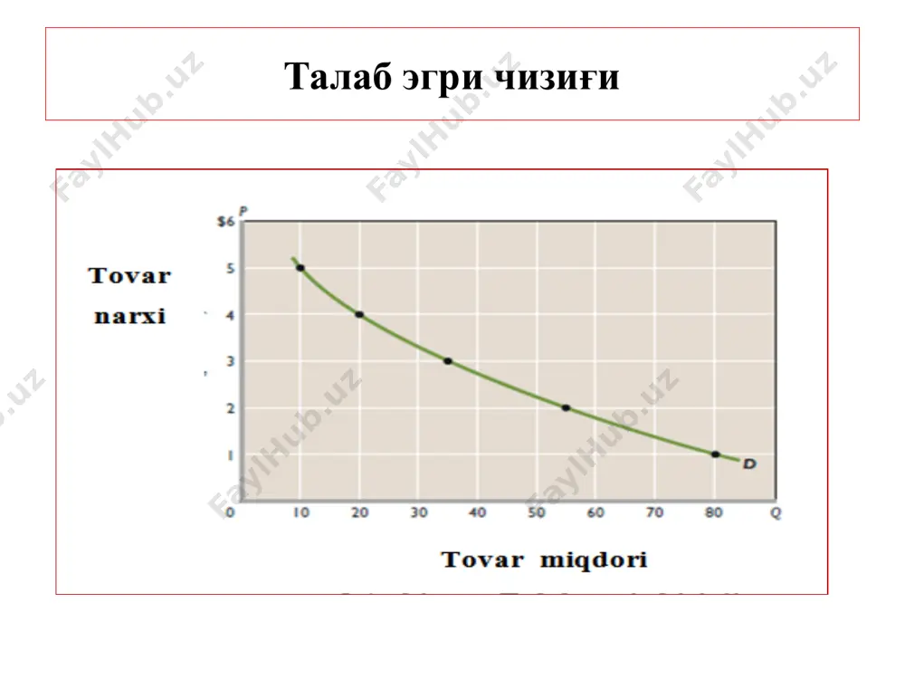 мувозанатли нарх, шу нархда сотилиши мумкин бўлган товарлар миқдори ишлаб чиқаришнинг мувозанатли ҳажми дейилади. мувозанатлик турлари лахзалик ёки бир зумлик мувозанатлик — таклиф қилинган товарлар доимий миқдорни ташкил қилганда, асосан, нарх ўсиши ҳисобига рўй беради. қисқа муддатли мувозанатликка ишлаб чиқариш ҳажми (таклиф)ни вақтинчалик амал қилувчи омиллардан фойдаланиш асосида кўпайтириш орқали эришилади. бундай омилларга иш вақтидан ташқари дам олиш ва байрам кунлари ишлаш, иш сменасини купайтириш кабиларни киритиш мумкин. узоқ даврли мувозанатлик. ишлаб чиқаришни қайта қуроллантириш, янгилаш ва қўшимча қувватларни вужудга келтириш каби ўзгаришлар узоқ вақтни ташкил қиладиган омиллардан фойдаланишни тақозо қилади. бу даврда янги корхоналар ҳам вужудга келиб, фаолият қила бошлайди. натижада таклиф кўпаяди ва нарх пасаяди. 4. иқтисодий ресурсларга талаб ва таклифнинг шаклланиш хусусиятлари. иқтисодий ресурслар бозори – бу мазкур омиллар хизмати бозоридир. уларнинг сотиб олиниши кўрсатиши мумкин бўлган хизматларининг харид қилинишини англатади. ўз-ўзидан аниқки, иқтисодий ресурсларнинг бир қисми (ер, капитал) ҳақиқий маънода сотиб олиниб, ўз активларига айлантирилиши мумкин, …