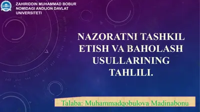 talaba nazoratini tashkil etish va baholash usullari — PPTX