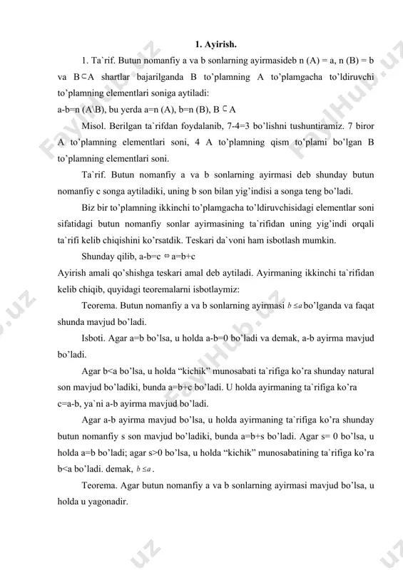 , “o’qituvchi”-1991 yil. 2. a. xudoyberganov “matematika”, darslik, toshkent, “o’qituvchi”-1980 yil. 3. n.ya.vilenkin va boshqalar “matematika”, moskva, “prosvesheniya”-1977 y. 4. n.ya.vilenkin va boshqalar “zadachnik praktikum po matematike”, uchebnik, moskva, “prosvesheniya”-1977 y. 5. p.ibragimov “matematikadan masalalar to’plami”, o’quv qo’llanma, toshkent, “o’qituvchi”-1995 yil. 6. p.azimov, h.sherboyev, sh.mirhamidov, a.karimova “matematika”, o’quv qo’llanma, toshkent, “o’qituvchi”-1992 yil. 7. j. ikromov “maktab matematika tili”, toshkent, “o’qituvchi”-1992 yil. 8. p.p.stoylova, n.ya.vilenin “seliye neotritsatelniye chisla”, moskva, “prosvesheniya”-1986 y 9. a.m.pishkalo, p.p.stoylova “sbornik sadach po matematike”, moskva, “prosvesheniya”-1979 y. _1133119915.unknown _1133120033.unknown _1135053806.unknown _1133120109.unknown _1133119960.unknown _1030289150.unknown _1030289149.unknown