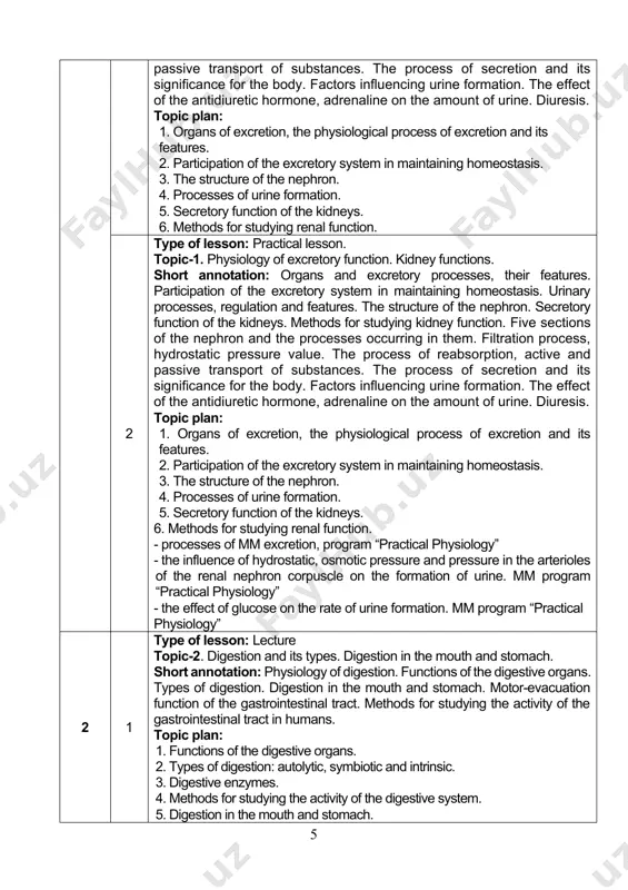 topic-2: digestion and its types. digestion in the mouth and stomach. short annotation: physiology of digestion. functions of the digestive organs. types of digestion. types of digestion and the importance of enzymes. amylase, peptidase and lipase. digestion in the oral cavity. composition of saliva and its significance. the process of chewing and swallowing. digestion in the stomach cavity. motor-evacuation function of the gastrointestinal tract. methods for studying the activity of the gastrointestinal tract in humans. topic plan: 1. types of digestion: autolytic, symbiotic and intrinsic. 2. digestive enzymes. 3. methods for studying the activity of the digestive system. 4. digestion in the oral cavity. 5. digestion in the stomach. the meaning of hydrochloric acid. - observation of amylolytic activity of mm saliva program “practical physiology” - demonstration of the lashley-krasnogorsky capsule - sialometry - determination of saliva ph 3 1 type of lesson: lecture topic -3. digestion in the small …