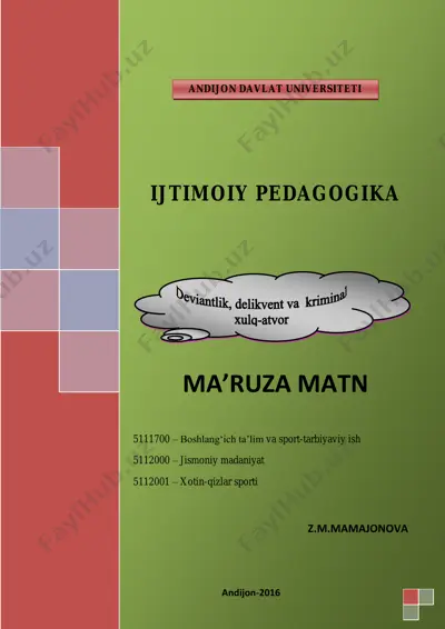 maruza matni "boshlang‘ich ta’lim va sport-tarbiyaviy ish" — PDF