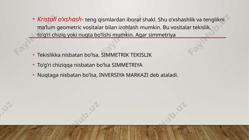 simmetriya turlarini sistematikasi. kristallarning stereografik proyeksiyasi - Page 3