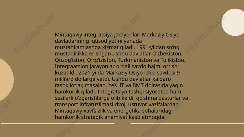 markaziy osiyo mintaqasida tashqi siyosat sohasidagi asosiy yo’nalishlari - Page 5