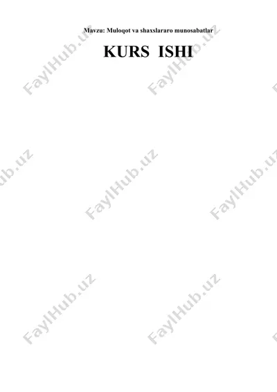 muloqot va shaxslararo munosabatlar — DOCX