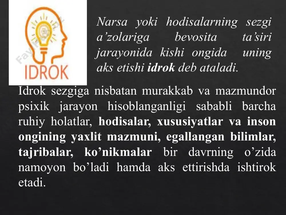oning miya qobig’ida hosil bo’ladigan obrazlari beiz yo’qolib ketaversa, tajribaning shakllanishi mutlaqo mumkin bo’lmay qolar edi. bu obrazlar bir-biri bilan o’zaro turli xil aloqalar bog’lagan holda mustahkamlanib, saqlanib qoladi hamda hayot va faoliyat talablariga muvofiq tarzda yana boshqatdan namoyon bo’ladi. individning o’z tajribasini esda olib qolishi, esda saqlashi va keyinchalik uni yana esga tushirishi xotira deyiladi. muxandis kadrlar faoliyatida “kasbiy xotira”- kadrning ilgari idrok etib amalga oshirgan, boshidan kechirgan, tezkor xizmat faoliyatiga aloqador va uni muvaffaqiyatli amalga oshirish uchun zarur bo’lgan ma’lumotlarni eslab qolish, esda saqlash va keyinchalik yana xotirada qayta tiklash xususiyatlarini ifodalovchi xislat». xotiraning esda olib qolish va qayta esga tushirish jarayonlari sodir bo’ladigan faoliyatning xususiyatlariga bog’liqligi xotiraning har xil turlarini ajratish uchun umumiy asos bo’lib xizmat qiladi. xotiraning ayrim turlari uchta asosiy mezonga muvofiq tarzda bo’linadi: faoliyatda ko’proq sezilib turadigan psixik faollikning xususiyatiga qarab xotira harakat, his-hayajon, obrazli va so’z-mantiqli turlarga bo’linadi; xotira faoliyatning maqsadi, xususiyatiga ko’ra …